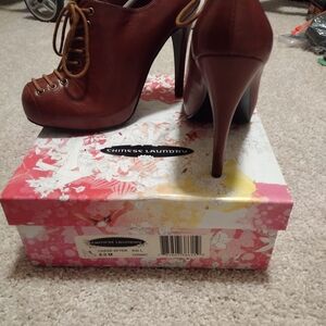 Chinese Laundry Cognac Lace-Up Heels